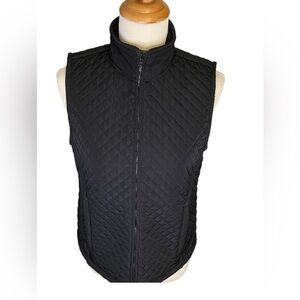 IZOD Tailored VEST Full Zip Black Quilted with Pockets Women’s S
